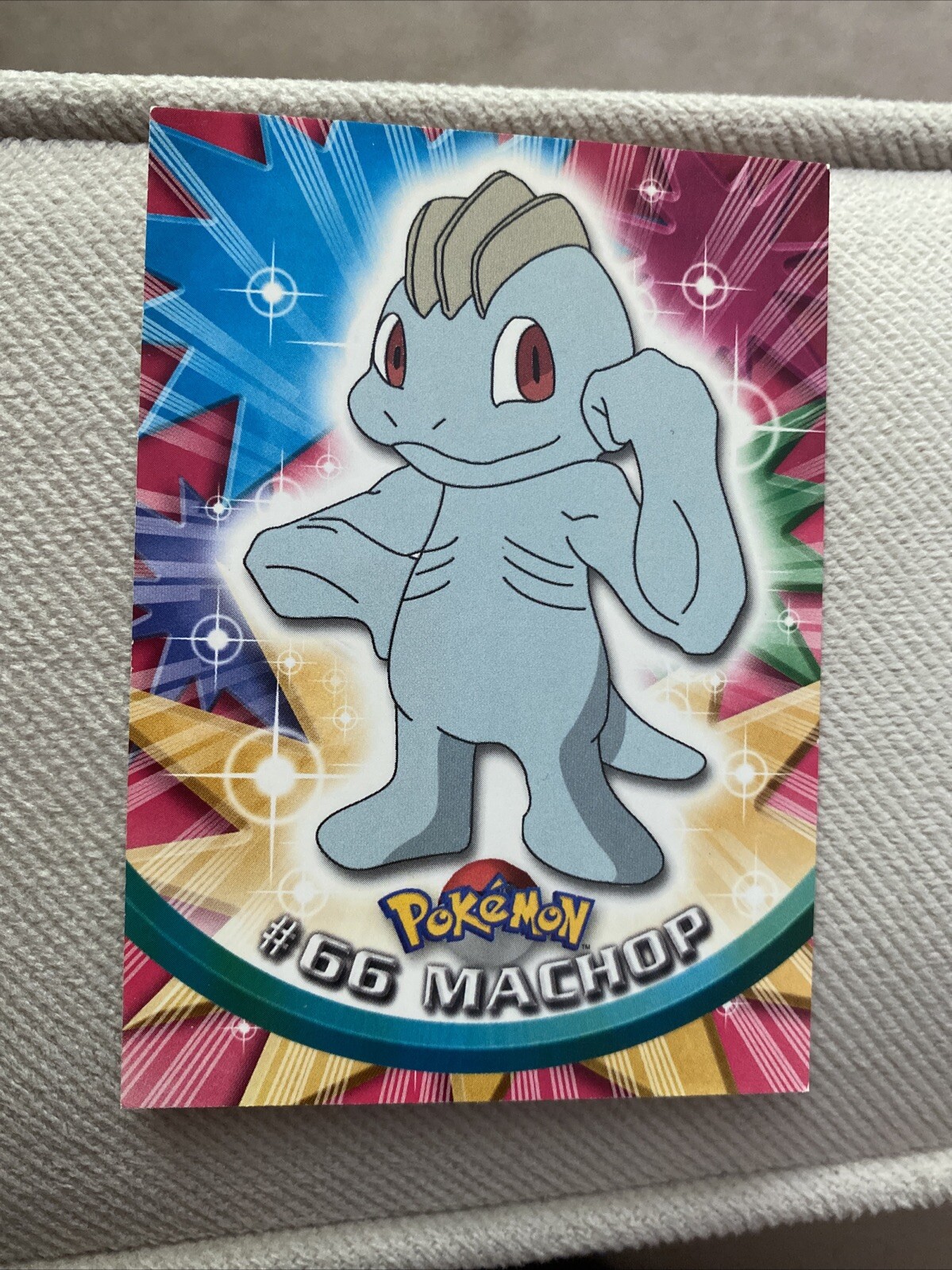 Topps Pokemon- Machop #66 Card- Blue Logo