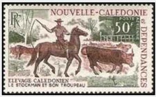 Timbre Animaux Chevaux Vaches Nouvelle Calédonie PA104 ** lot 27912