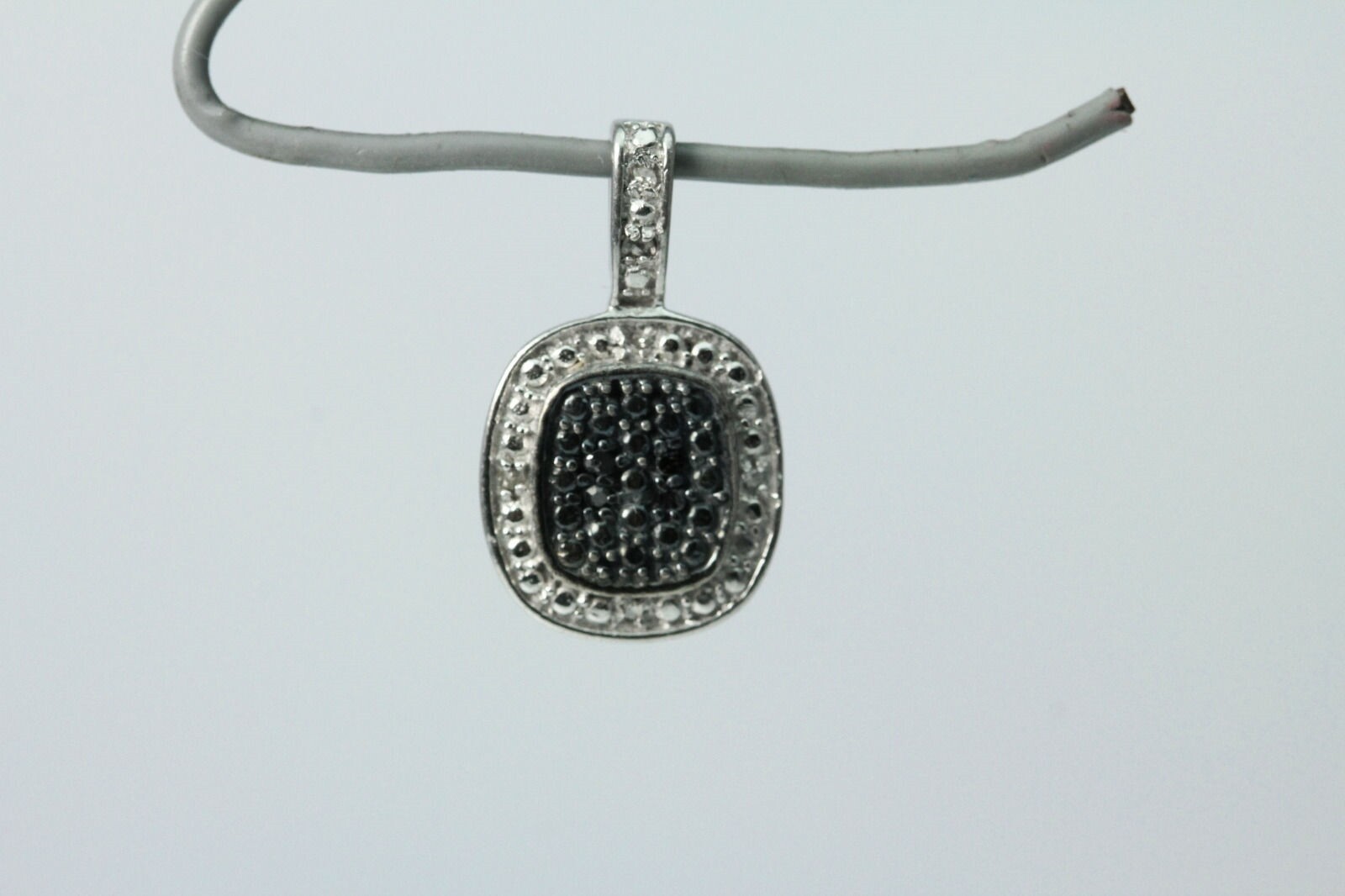 925 Sterling Silver Small Rectangular Diamond Chi… - image 1