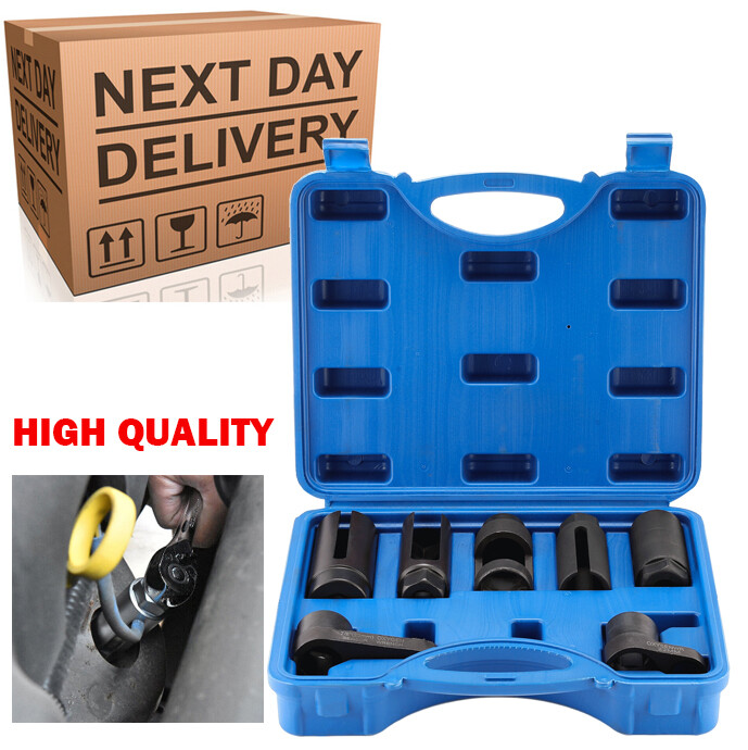 7PC OXYGEN LAMBDA SENSOR SOCKET REMOVAL SET TOOL KIT ENGINE 22MM/27MM/29MM 15-20