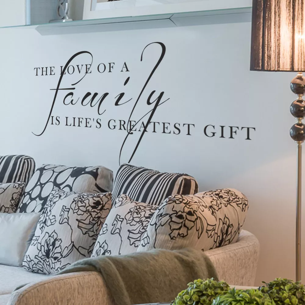 LOVE FAMILY GIFT Living Room Wall Art Decal Quote Words Lettering