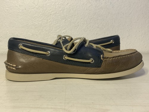 SPERRY TOPSIDER BOAT SHOES RARE BLUE AND TAN COMBO 11.5 M - Picture 3 of 13