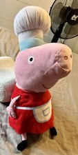 Large Peppa Pig Plush Teddy Wearing Chef Hat