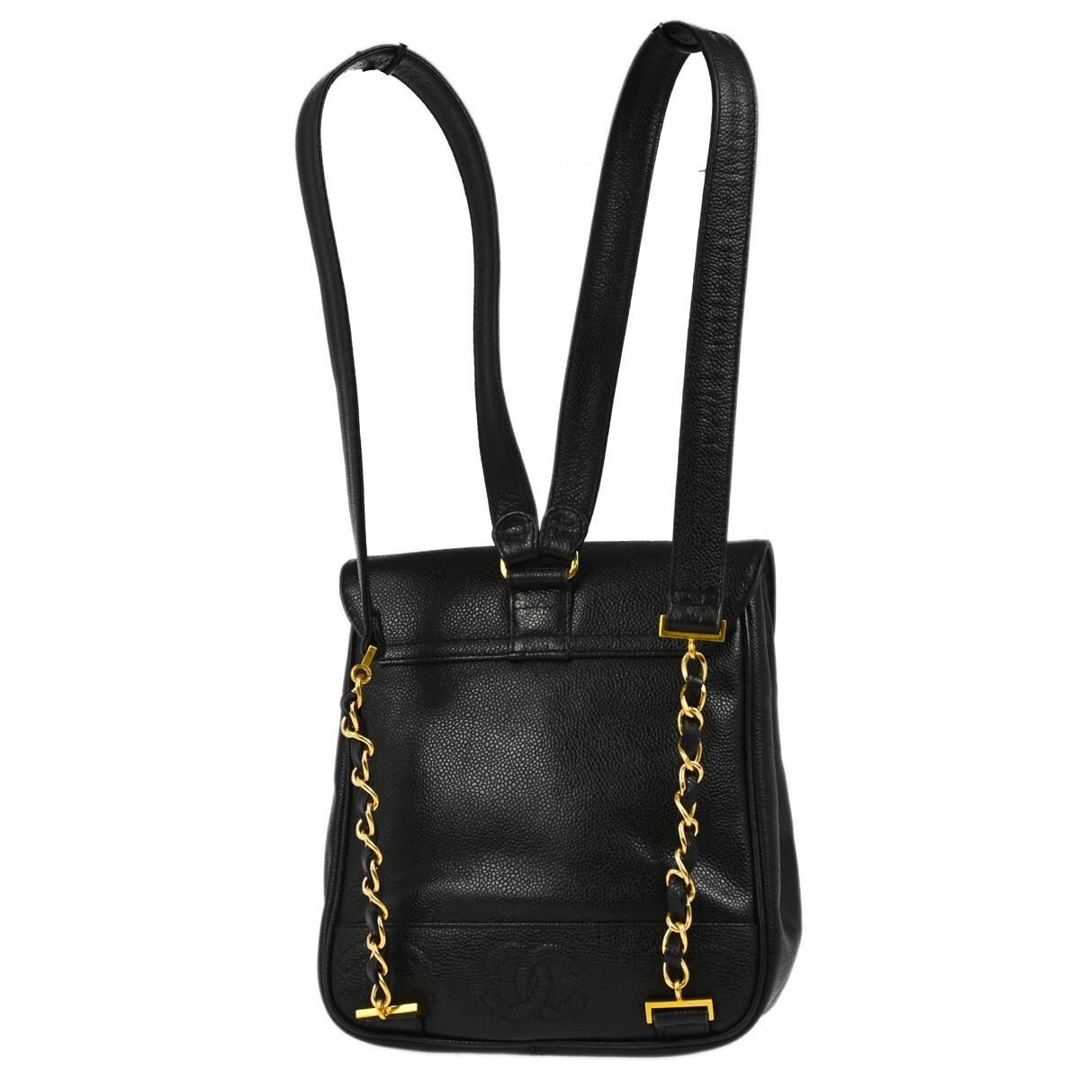 Chanel triple CC backpack. Beautiful black leather. CHANEL CC Logo Matelasse Chain Backpack Bag Leather Black  main image 3
