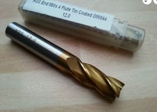 4 flute End Mill TiN coated - Metric  Sizes 2mm - 30mm