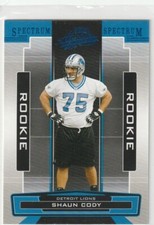 2005 Absolute Memorabilia Spectrum Blue Retail #201 Shaun Cody RC Detroit Lions