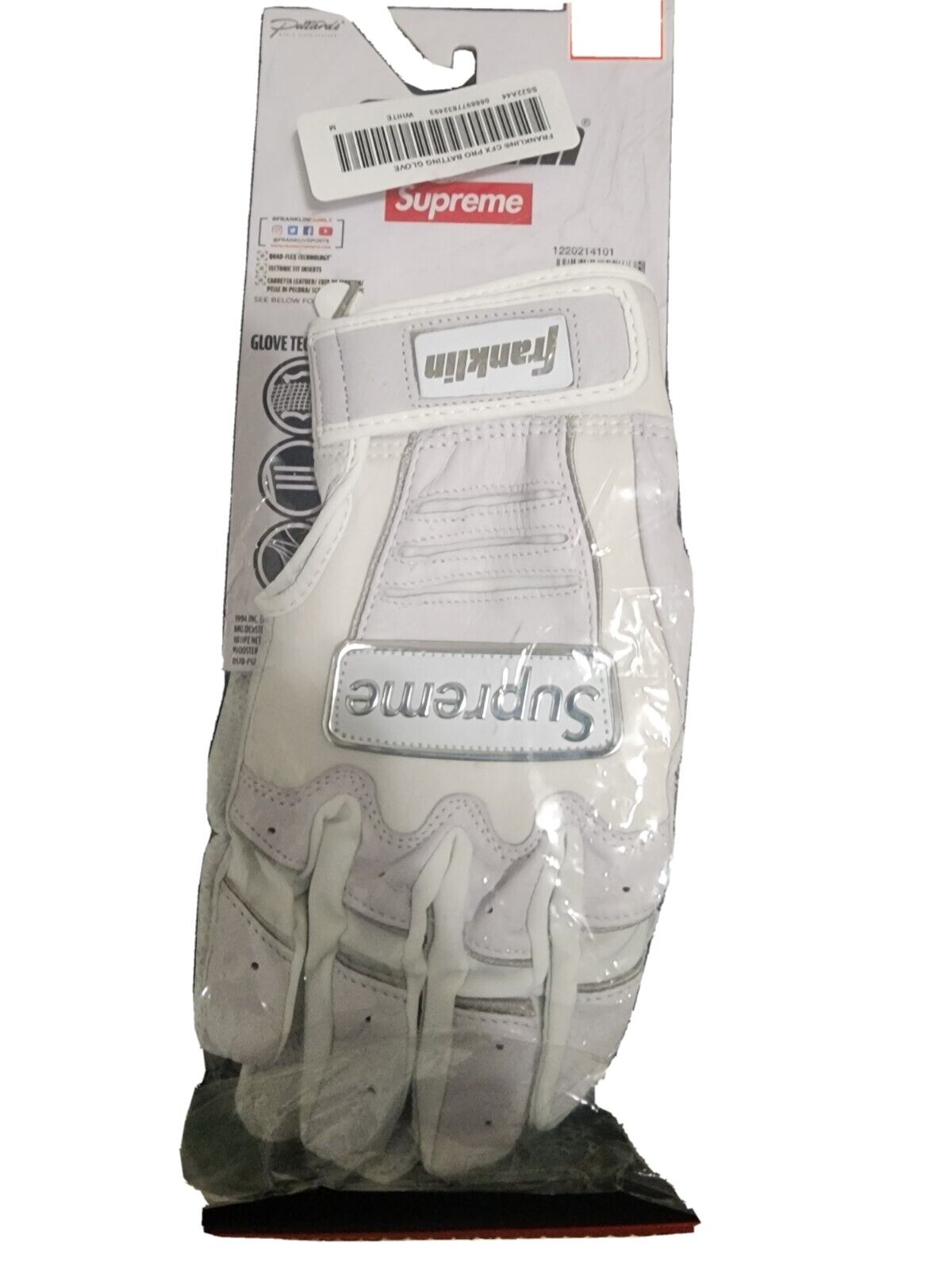 Supreme x Franklin CFX Pro Batting Glove White Size Medium - Helia