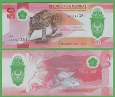 Philippines 50 Peso 2025 P-NEW UNC Polymer Banknote Piso World Currency Money