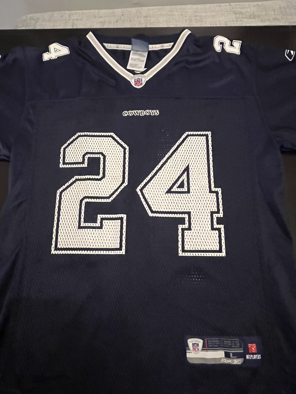 Vintage Marion barber Dallas cowboys blue Reebok youth L (14-16) jersey NFL thumbnail 2