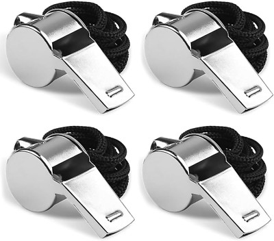 4 Stück Edelstahl Trillerpfeife Schiedsrichterpfeife Schiri Pfeife Whistle Profi