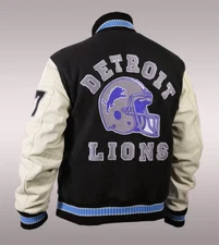 Beverly Hills Cop Eddie Murphy Axel Foley Detroit Lions Varsity Letterman Jacket