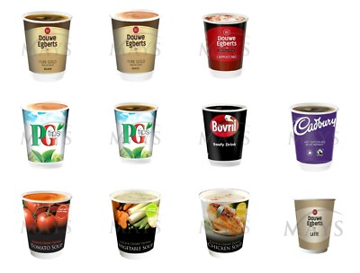 30 x 12 Unzen heiße Tassen 2Go InCup Getränke Nachfüllautomat &Go Kaffee Tee Schokolade Suppe