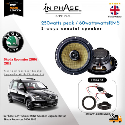 In Phase XTC17.2 250W 2-Wege Koaxial Lautsprecher Adapter, Kabelbaum für Skoda Roomster