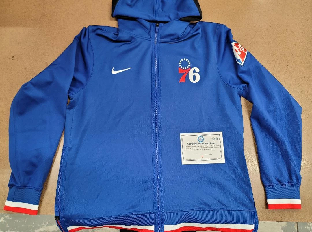 Sixers warm up jacket nike discount