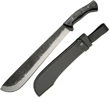Rite Edge Machete 12.5" Carbon Steel Full Tang Blade Black Pakkawood Handle