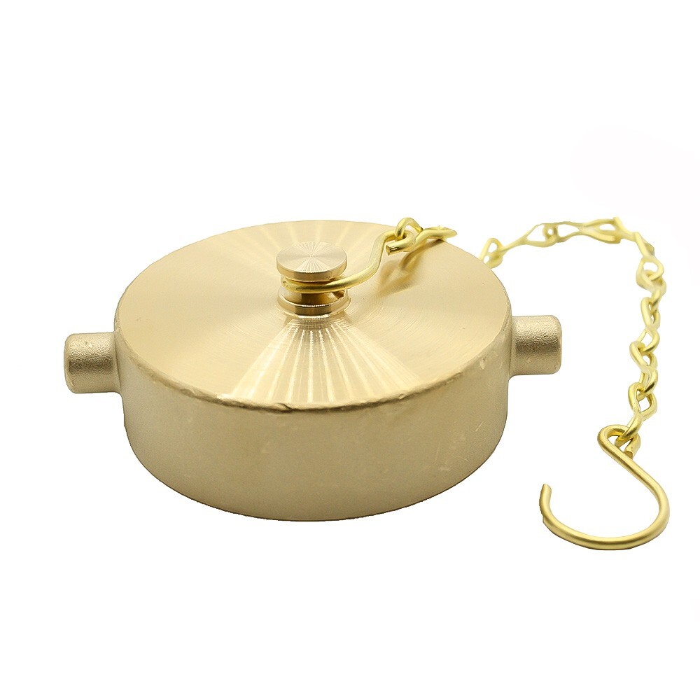 Thrifco 8612063 2-1/2 Inch NPSH Brass Cap with Chain - Pin Lug