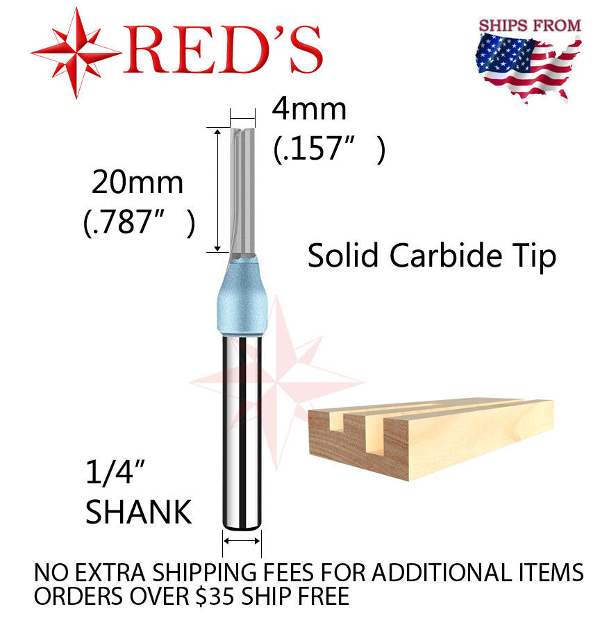 Tideway IND LC011104204 4mm X 20mm Straight Carbide tip 1/4 shank ...