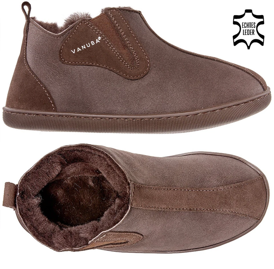Herren Veloursleder Hausschuhe HüttenSchuhe Schaffell Gr. 40-46 Vanuba COLUMBIA - Bild 1 von 1