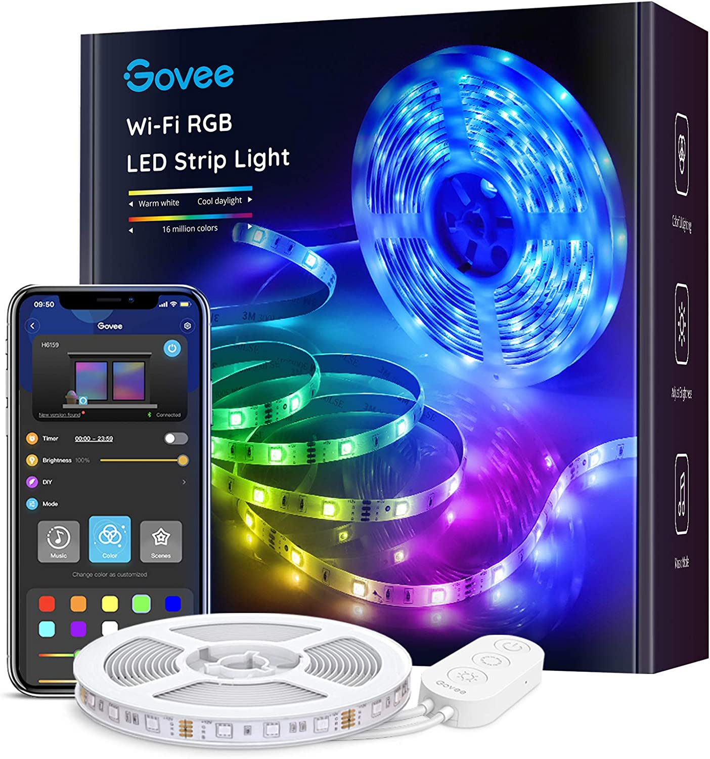 16.4ft Smart WiFi LED Strip Lights Compatible with Alexa & Google Assistant