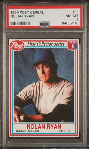 1990 Post Cereal #11 Nolan Ryan Texas Rangers HOF PSA 8