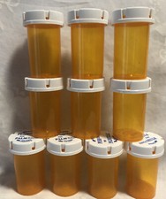 10 Empty Pill Bottles For Storage or Crafts 3  X 1 1/2  Clean