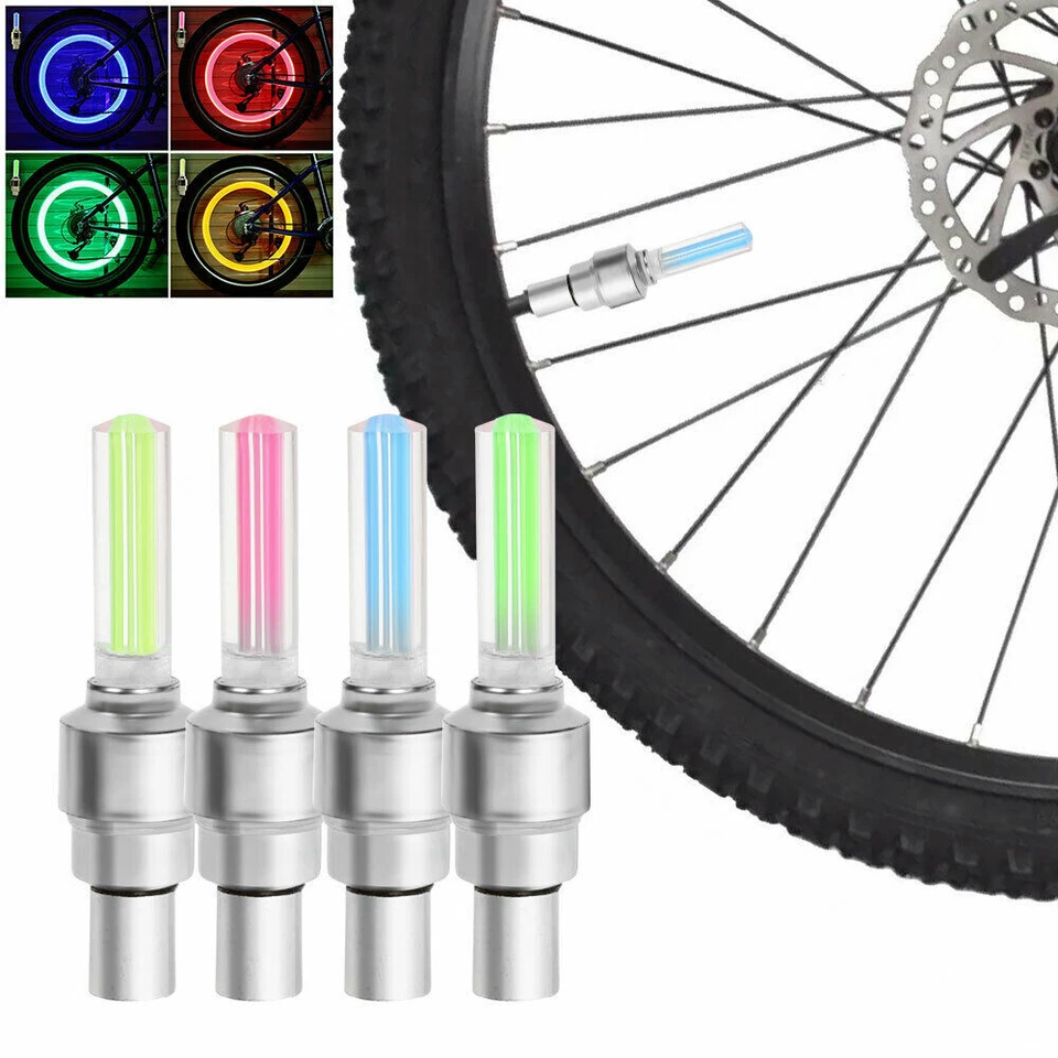 LED Flash Light Valve Stem Caps For Car Bike Bicycle Wheel Tire Valve Dust Caps, — 第 2/4 张图片
