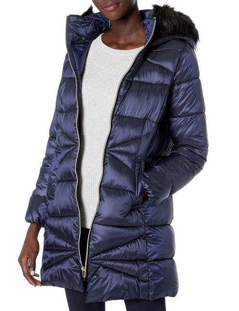 cole haan signature hooded down maxi puffer coat