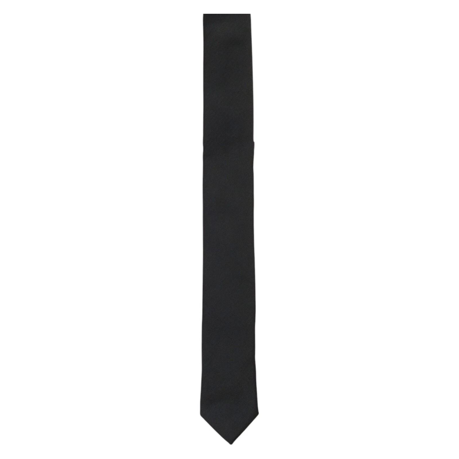 ELZAMA Mens Skinny Tie Black Solid Slim 2.0 Dress Narrow Modern Fashion Necktie - product detail image 6