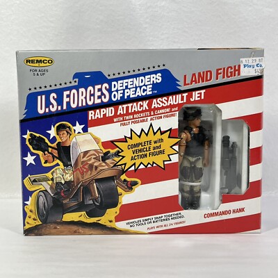 Vintage 1986 Remco US FORCES Defenders Of Peace Commando Hank Assault Jet 