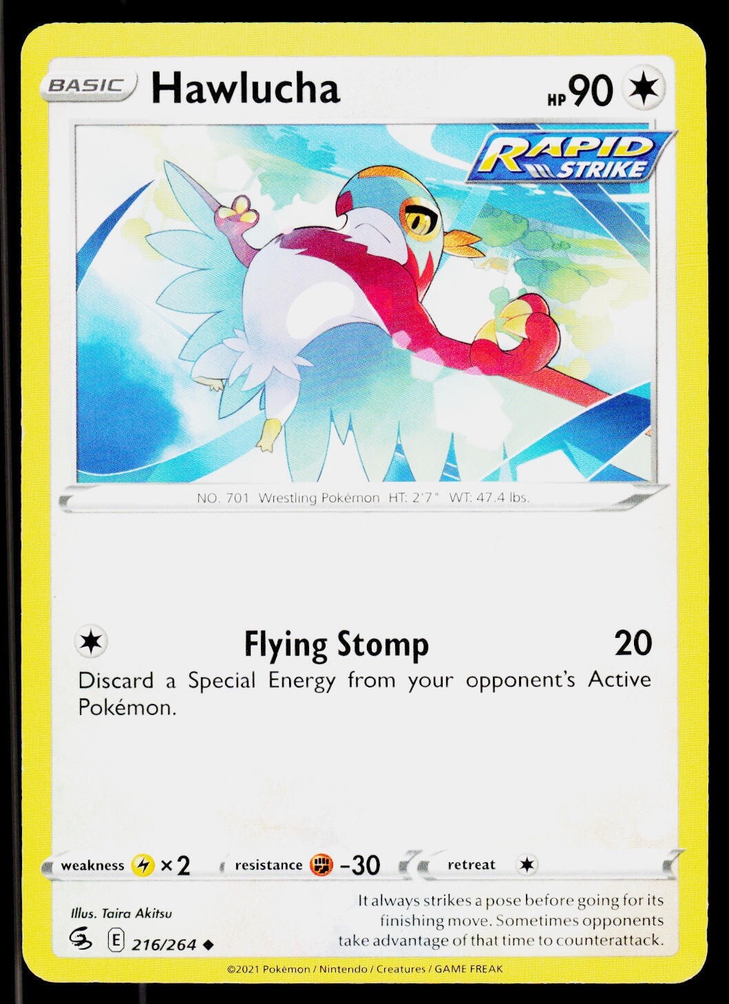 Pokemon - Hawlucha 216/264 - Non Holo - Fusion Strike - NM/M
