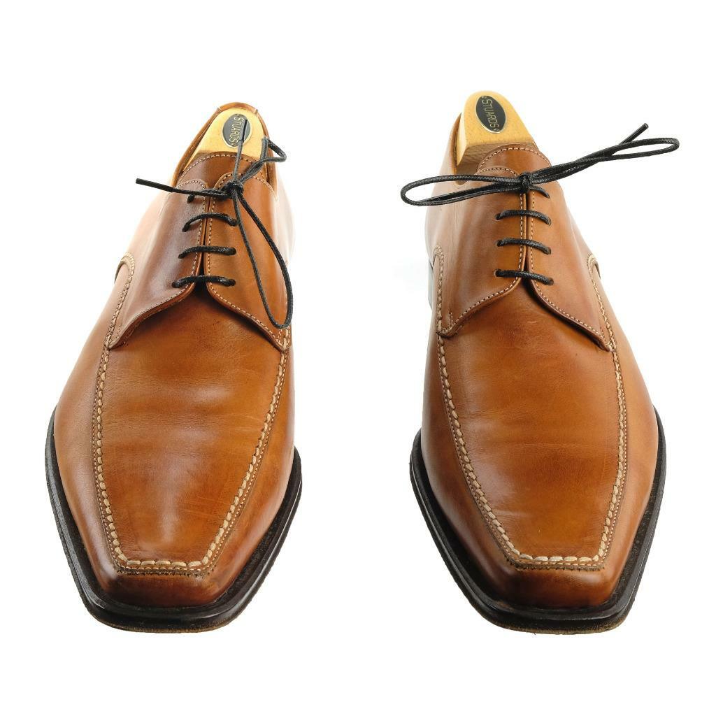 Canali Brown Leather Oxford Buckle Shoes 45.5 11.5  Made Italy Designer Dress Canali | Shoes | Canali Burnished Cognac Leather Wingtip  main image 2
