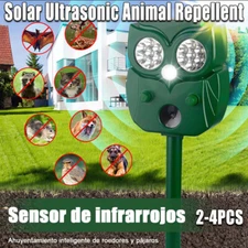 Solar Animal Repeller Ultrasonic Outdoor Cats Dogs Deer Repellent Motion Sensor