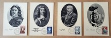 FDC - LOT 4 Cartes postale  - PREMIER JOUR - Poussin - Dukas , d'Orléans , 1965