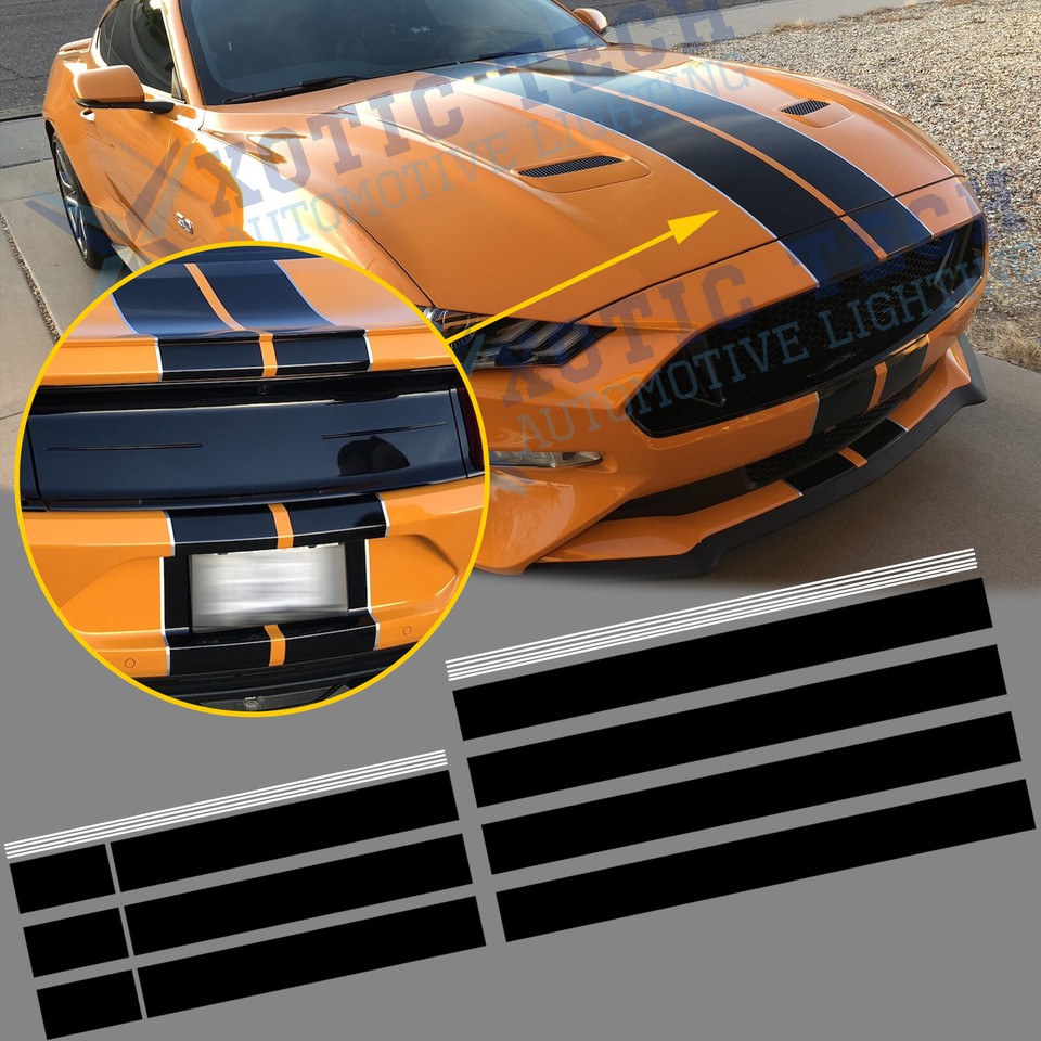 Graphics Rally Racing Stripe Hood Roof Trunk Decal Sticker Wrap For ...