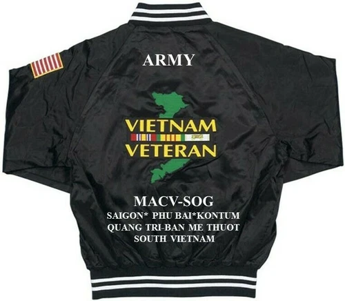 MACV-SOC SAIGON/PHU BAI/QUANG TRI... VIETNAM EMBROIDERED SATIN JACKET(BACK ONLY) - product listing photo