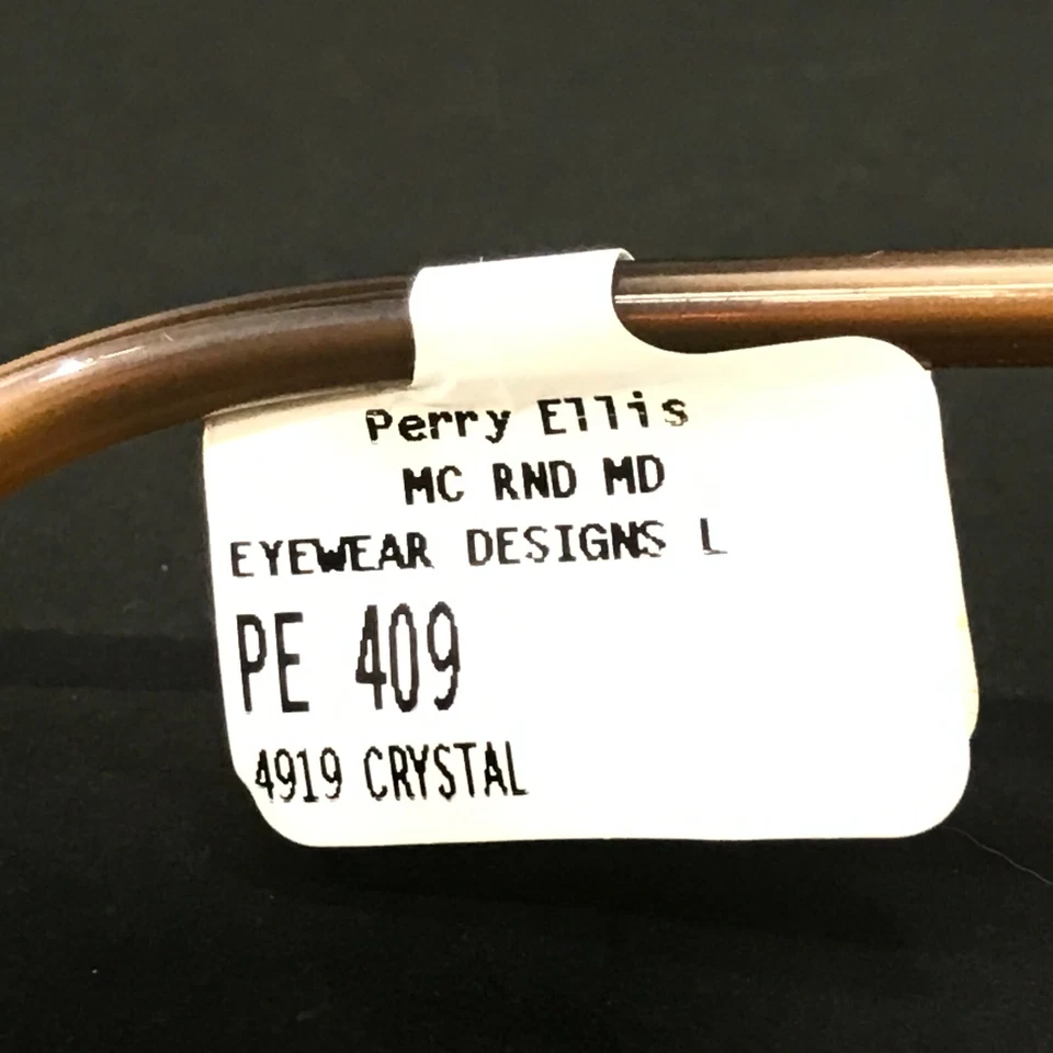 Perry Ellis Eyeglasses Frames PE409-1 Brown Clear Round Full Rim 49-19-140 - Image 4 of 4