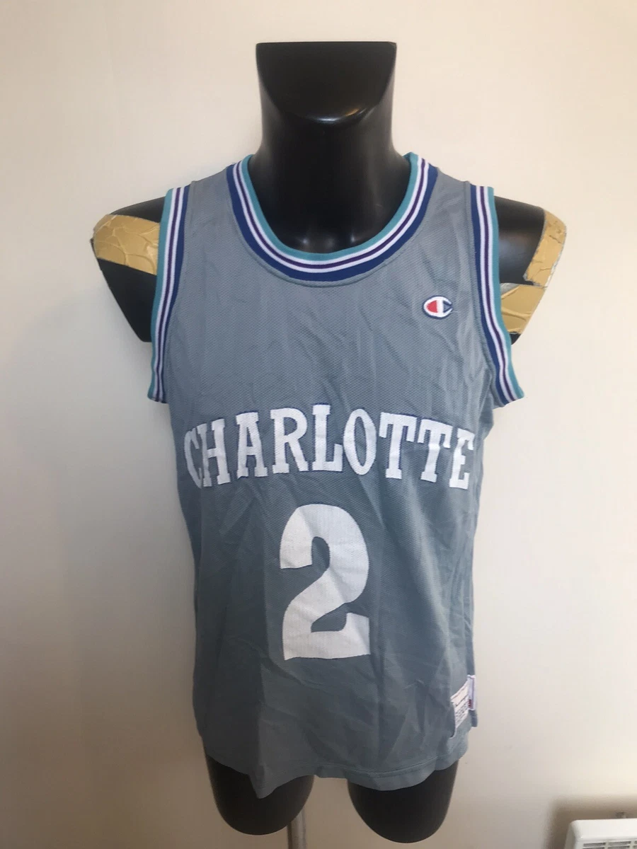 Maillot Basket Nba Champion Vintage Charlotte Numero 2 Johnson Taille L