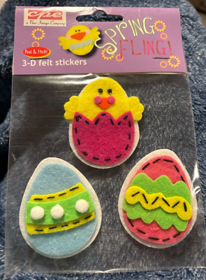 CPE NEW IMAGE 3D FELT SPRING FLING EASTER EGGS LAYERED DIMENSIONAL STICKERS *