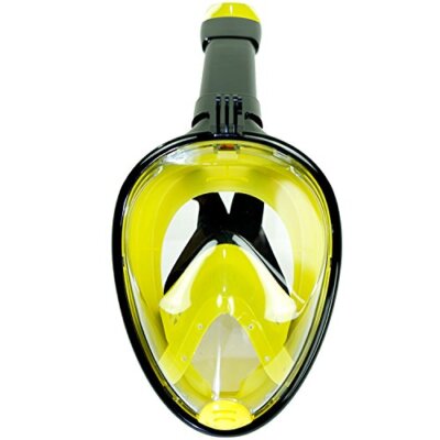 Open Box ScubaMax MK-105F Full Face Snorkel Mask - Yellow-Black Panoramic