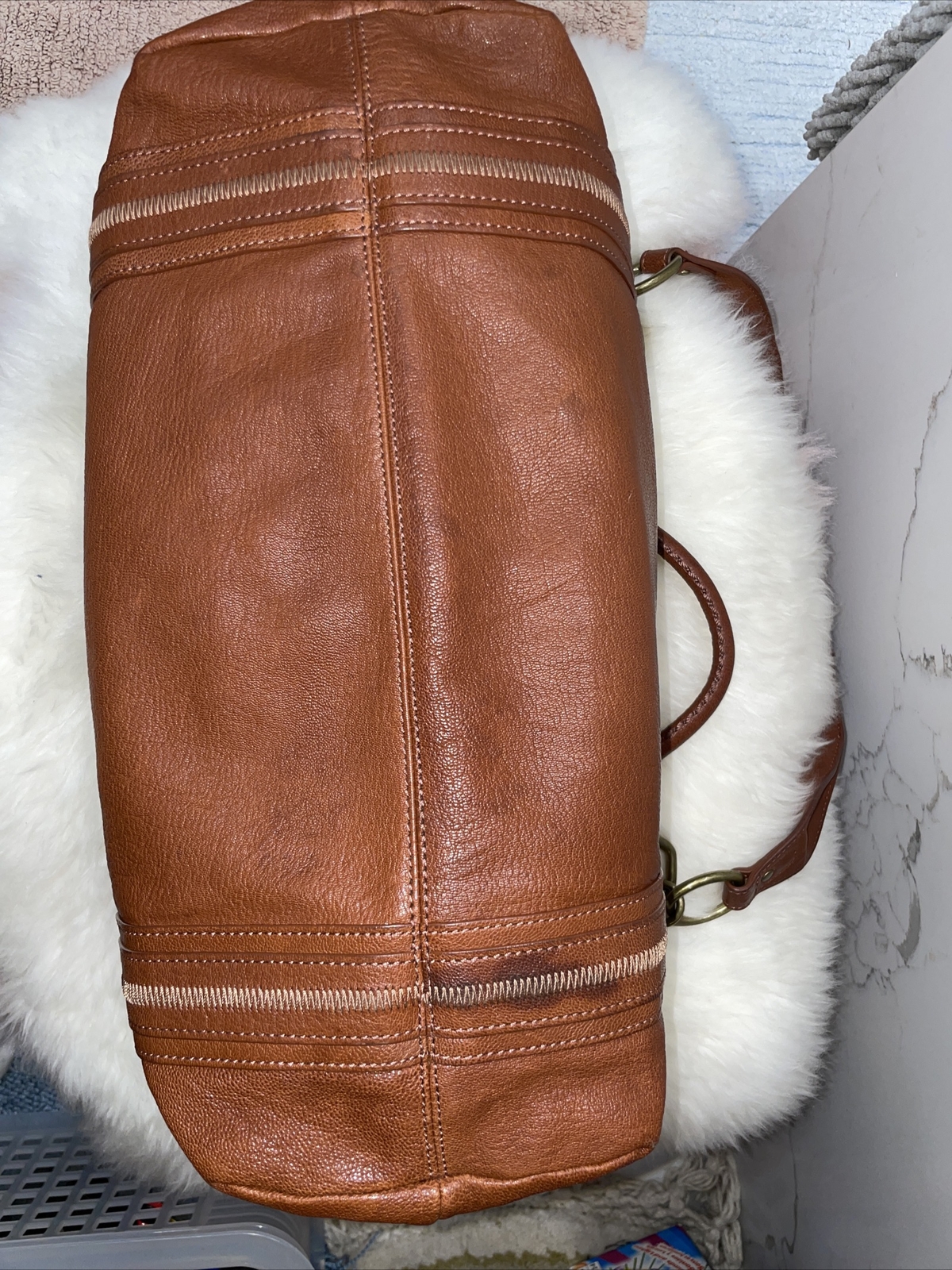 SIGRID OLSEN Soft Brown Leather Shoulder Bag Hand… - image 3