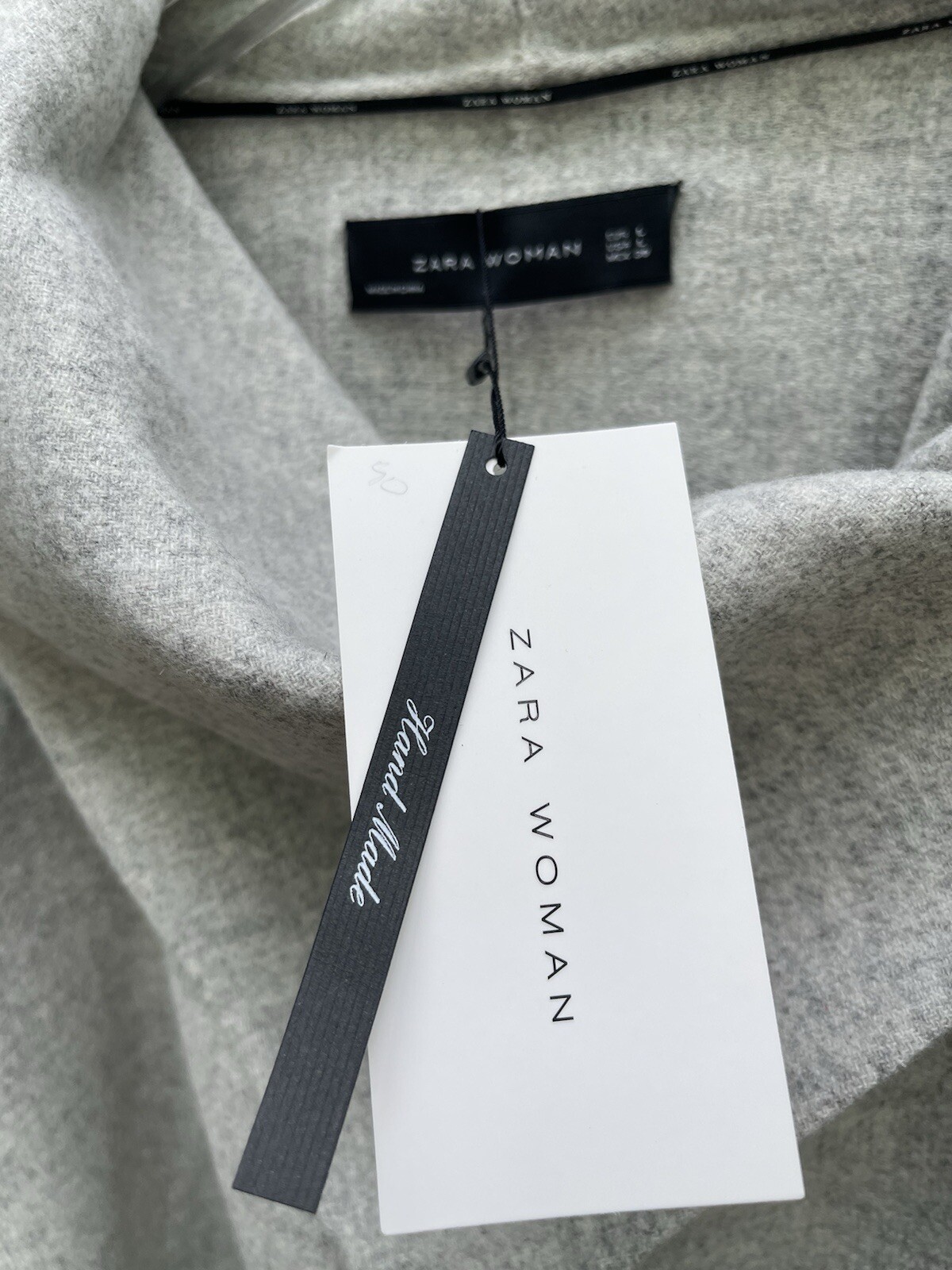 ZARA WOMAN GREY COAT HAND MADE WOOL SIZE Large Ref 7522/042 RRP £119 image 6