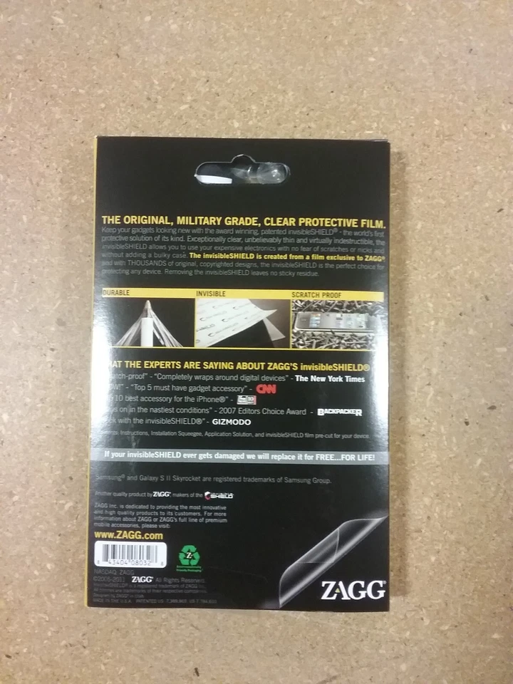 ZAGG InvisibleShield Screen Protector for AT&T Samsung Galaxy S II - Image 2 of 2