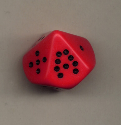 W10 mit Punkten statt Zahlen (Rot) - D10 with pips (red), 0-9