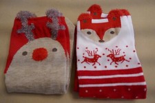 2 Pairs Cute Christmas Novelty Socks. Reindeer and Fox. Women
