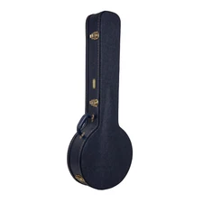 Crossrock Relief Series Wooden Case for 5 String Resonator Banjo-Ocean Blue