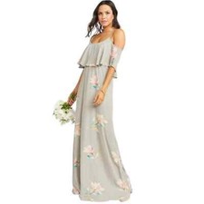 Show Me Your Mumu Caitlyn Ruffle Cold Shoulder Floral Print Maxi Dress Size S