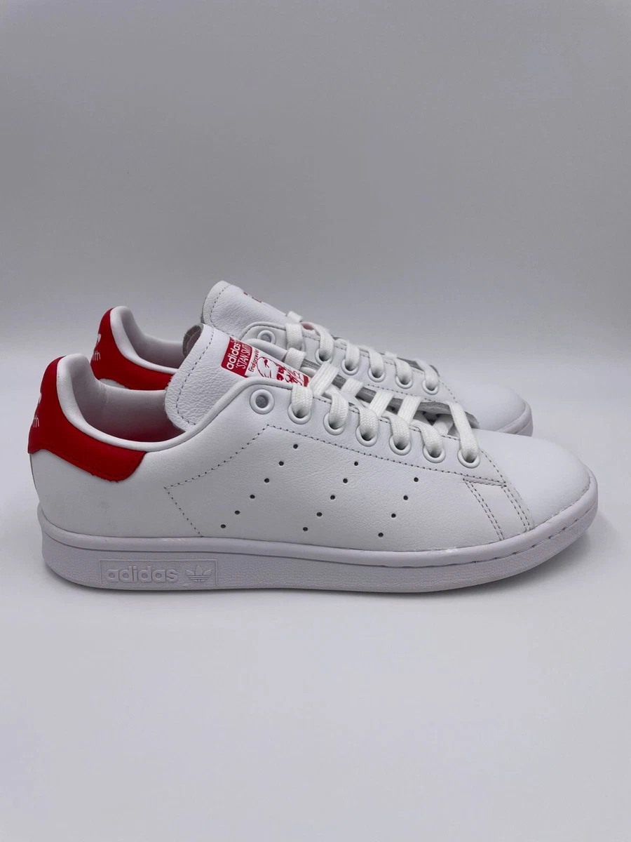 adidas Stan Smith White Red Womens Shoes eBay