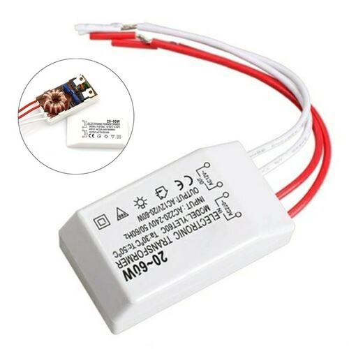 20-60W 220V per AC12V Luce a LED Faretti Elettronico Trasformatore Adattatore - Imagen 4 de 4