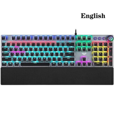 Hot Gaming Mechanical Keyboard 104 Keys Wired Backlit Metal Anti-ghosting New