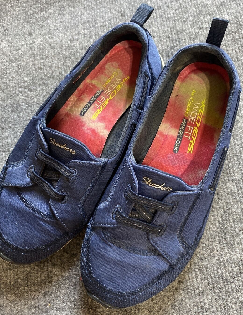 Skechers Shoes Womens 6 Navy Blue Microburst Topnotch Slip On